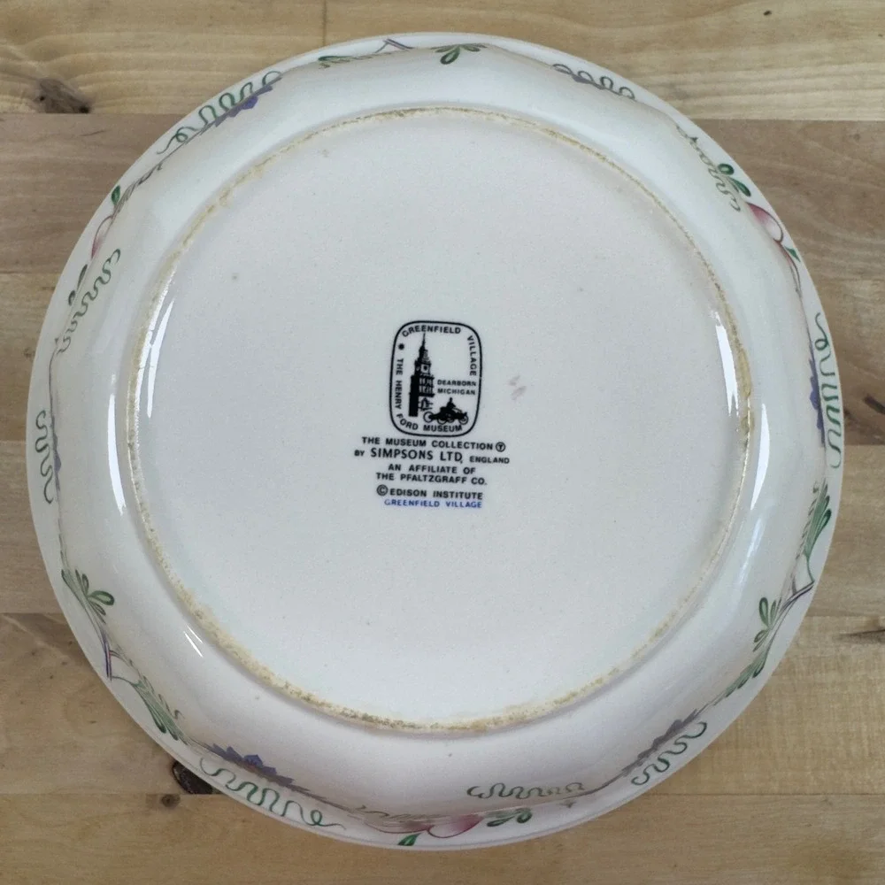 Pfaltzgraff Simpsons Ltd Henry Ford Museum Floral Stoneware Mixing Bowl 8.75in